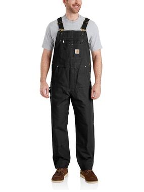Carhartt Black Men’s Duck Bib Overalls with Brass Hardware 36X32 Relaxed Fit